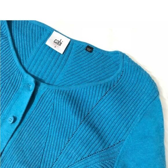 CAbi "Darby Cardigan" Ribbed Sweater Size Small - Picture 5 of 8